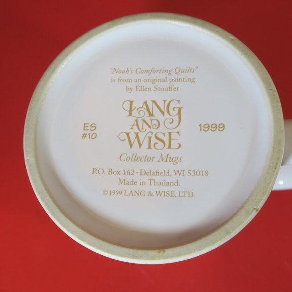 Lang and Wise 1999 Noah's Comforting Quilts Coffee Collector's Mug - Picture 7 of 9